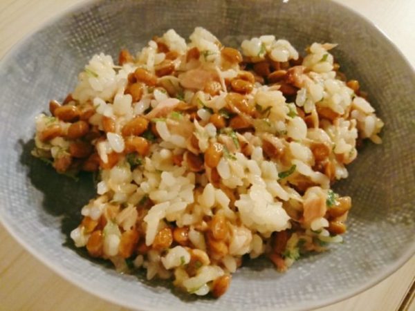 納豆とツナの混ぜご飯